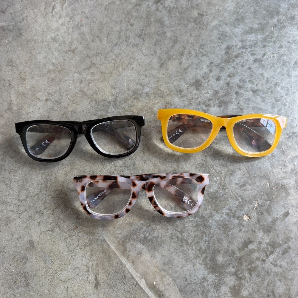 Lot of 3 Betsey Johnson Frames ONLY Glasses Y2K Whimsical Women's RARE Leopard